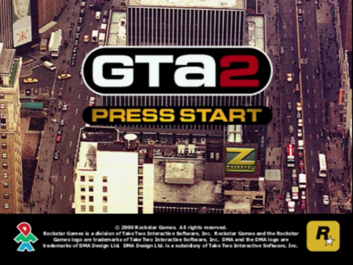 Grand Theft Auto 2 title screen for Sega Dreamcast